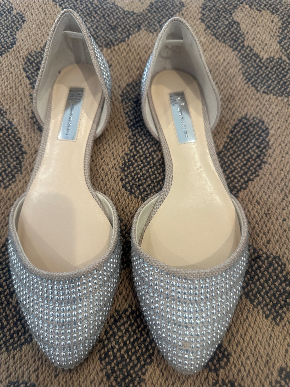 INC. Silver Crystal Pointed Flats- 
New, never worn. Box not included. 7.5